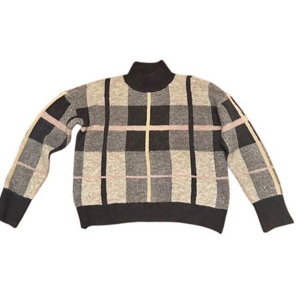 Marled Reunited Clothing Women Plaid Dark Academia Turtleneck Pullover Sweater M - Picture 2 of 7